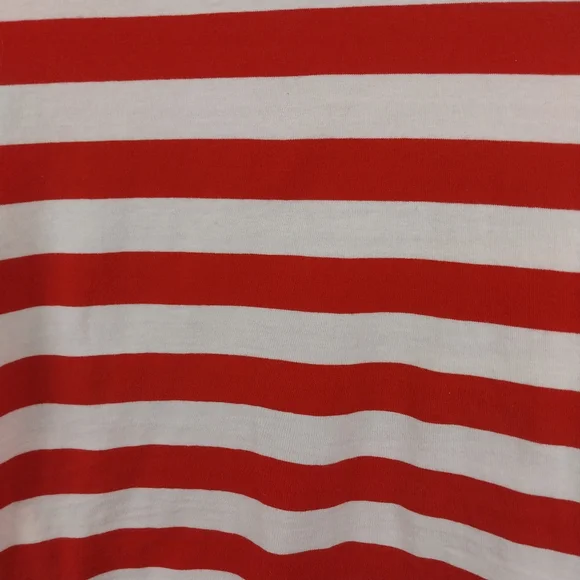 Abercrombie and Fitch Women's Medium Red and White Striped Sleeveless Tank Top - Picture 3 of 7